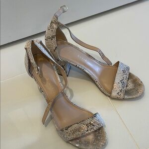 Kelly & Katie Tan & Cream with Rose Gold Shimmer snake Skin Heels